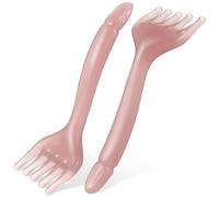 VICASKY Pettine Massaggiante per Cute a Denti Larghi 2 Pezzi Colore Marrone Impugnatura Ergonomica per Massaggio Testa, Collo e Viso, Pettine per Chioma Uomo e Donna, Piccolo e Resistente
