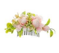VICASKY Pettine per capelli da sposa con fiori artificiali, accessorio per capelli per matrimoni e feste in spiaggia, facile da usare, dona al tuo look