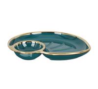 VICASKY Piatto Snail Design con Verde Scuro Piatto Semplice per Antipasti Dessert e Stoccaggio Leggero Facile da e e Tavola