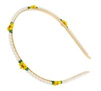 VICASKY Piccola Banda Per Margherite Accessori Per Per La Sposa Accessori Per Per Donna Fasce Per Ragazze Fasce Per Da Donna Perle D'imitazione Giallo