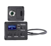 VICASKY Pickup Piezoelettrico per Ukulele e Chitarra Acustica Equalizzatore Eq a 3 Bande, Preamplificatore Display Lcd e Accordatore Digitale Integrato per Strumenti Folk