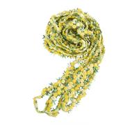 VICASKY Pizzo Floreale Ricamato Giallo da 4, 9 Yard per Abiti e Cucito | Poliestere Seta, Tagliabile a Misura, per Bordi di Federa e Scrapbooking, Adatto a Matrimoni