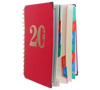 VICASKY Planner Giornaliero 2027 Copertina Rigida, una Pagina al Giorno | Sezioni Dedicate, Pagine Spesse e Lisce, Formato Tascabile, Colore Rosso Elegante