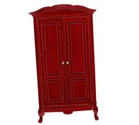 VICASKY Playmobilhauser - Sedia dell'amore senza maniche in legno, mobile giocattolo in miniatura, per casa delle bambole, in miniatura, piccolo armadio rosso