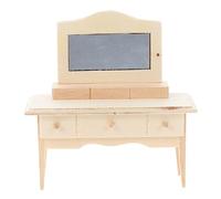 VICASKY Playmobilhauser - Set di mobili in legno per mobili in miniatura, decorazione per la casa, in legno, beige