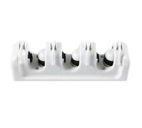 VICASKY Porta Scope e Mop da Parete in Pp Bianco con 3 Slot a Sfera e 4 Ganci, Organizer Multifunzionale per Attrezzi da Garage e Cucina