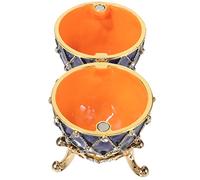VICASKY Portagioie a forma di uovo, con indicatore di denaro, mini contenitore per imballaggio, in velluto, con coperchio, pieghevole, con strass, per contanti, ornamenti vintage