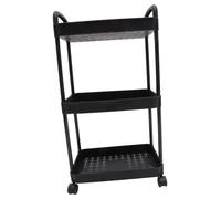 VICASKY Portaoggetti a Ruote per Cucina e Moderno Nero Ripiano Rimovibile Organizer Multifunzionale per Spazi Stoccaggio