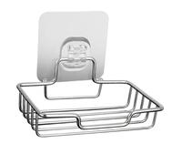 VICASKY Portasapone da Parete in Acciaio 304 Autoadesivo per Bagno e Cucina con Metodo Autodrenante e Design Antiforatura Portasapone Quadrato Ventilato per Doccia e Lavello