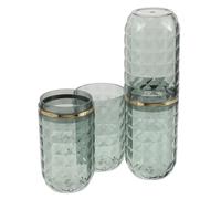 VICASKY Portaspazzolino da Viaggio Portatile 2 Pezzi in Plastica Riutilizzabile Bicchiere per Collutorio e Risciacquo Orale, Tazza per Lavarsi i Denti, Leggero e Protettivo per