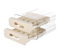 VICASKY Portauova per Frigorifero Impilabile 32 Scomparti Coperchio Trasparente e Base Antiscivolo Organizer Salvaspazio per Conservazione Uova Fresche in Plastica Alimentare per Cucina