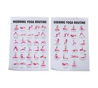 VICASKY Poster Yoga Guida alla Routine Serale, 2 Pezzi 50x70 Cm - Tabella per Principianti, Decorazione Murale per Studio e Palestra in Casa, Istruzioni Posizioni Yoga per Allenamento