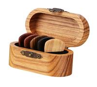 VICASKY Pratico contenitore per chitarra in legno per plettri, per gli amanti della chitarra, con picchetti in legno, colori misti, per eventi musicali e viaggi
