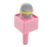 VICASKY Prop per microfono juke-box microfono giocattolo di microfono retrò microfono di scena microfono della vecchia scuola supporto per microfono per bop plastica rosa