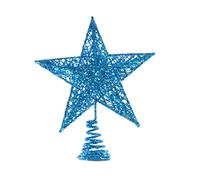 VICASKY Puntale Per Albero Di Natale Forma Di Stella Ferro Blu Glitter Decorazione Natalizia Elegante Per Atmosfera Festiva e Abbellimento Di Ambienti