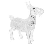 VICASKY Puzzle 3D di Cristallo a Forma di Capra Bianca Ornamento da Tavolo Creativo e Autoinstallante Decorazione Elegante per Casa Ufficio e Regalo di Compleanno