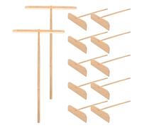 VICASKY Raschietto per Briciole in Legno 12 Pezzi - Utensile da Cucina Multifunzione per Rimozione Briciole da Tavolo Spatola per Pancake e Spalma Impasto Crêpe Strumento Professionale