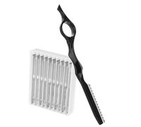 VICASKY Rasoio Manuale per Uomo e Utensili per Chioma 11 Pezzi Set con Lame Sostituibili per Sfoltire e Rifinire Chioma, Impugnatura Robusta per Uso Professionale e Domestico in Saloni