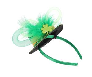 VICASKY Rete Management Cappello Fascia per capelli St Patricks Day Cappello Bandeau Fasce per le donne St Patricks Day Costumi per le donne St Patricks Day Fermagli per capelli con piuma artificiale