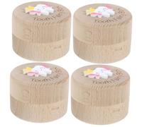 VICASKY Scatola Da 4 Pezzi Scatola Della Fatina Dei Denti Piccole Scatole Per Regali Porta Denti Di Fata Regali Fatati Conservazione Dei Denti Kit Di Legno