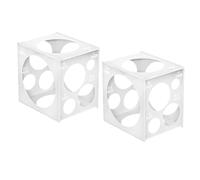 VICASKY Scatola Misuratore Palloncini 11 Fori in Plastica 2 Pezzi, Cubo di Misurazione Dimensioni Precise per Decorazioni Feste Compleanni Matrimoni