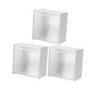 VICASKY Scatola Porta Dischetti Di Cotone e Cotton Fioc Da Parete 3 Pezzi in Bianca, Contenitore Organizzatore Per Bagno Dispenser Per Trucco e Accessori Personali