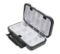 VICASKY Scatola Portapillole Multiuso con Scomparti Organizer Portatile per Farmaci e Accessori da Pesca Custodia Compatta per Viaggio e Uso Quotidiano Nero-grigio