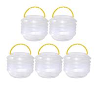 VICASKY Secchio Pieghevole in Plastica Trasparente Set da 5 Pezzi Salvaspazio e Portatile per Lavaggio Pennelli per attività Artistiche e Lezioni di Pittura