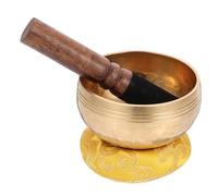 VICASKY Set 1 Ciotola Sonora in Rame per Meditazione Bastoncino e Materassino, Design Delicato e Suono e Tranquillo per Yoga e Relax Colore Casuale