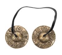 VICASKY Set 1 Paio Campane Tingsha in Ottone per Meditazione e Yoga, Campane Spirituali Ritualistiche per Rilassamento e Pratiche Vajrayana, Strumenti a Percussione per Suoni Auspicious