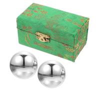 VICASKY Set 1 Pallina da Massaggio in Metallo Argento per Esercizi Mani Funzione Sostitutiva per Terapia Fisica e Allenamento Fitness