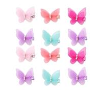 VICASKY Set 12 Fermagli per Chioma Fiocco in Chiffon e Perline, Forcine per Ragazzi, Decorazione Capo Creativa per Ragazze e Principesse