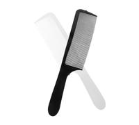 VICASKY Set 2 Pettini Piatti Da Barbiere Curvi Neri e Bianchi, Pettine a Denti Larghi e Fini Per Tagliacapelli Professionali, Per Parrucchieri e Uso Domestico