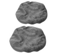 VICASKY Set 2 Pezzi Copriwater in Velluto Morbido Grigio Scuro, Coprisedile per WC Rotondo Lavabile in Lavatrice, Antipolvere e Caldo per Bagno di Casa