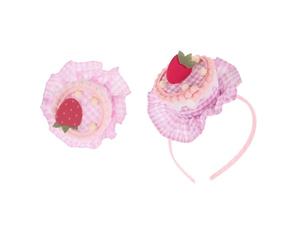 VICASKY Set 2 Pezzi Fermagli per Chioma da Bambina Compleanno, Clip a Forma di Torta Rosa Cerchietto Largo, Accessori Festa e Festival, Copricapo Decorativo Leggeri e Confortevoli