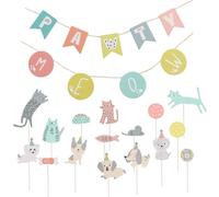 VICASKY Set 2 Striscioni per Cani e Adesivi per Gatti Decorazioni per Feste e Compleanni di Animali Domestici Accessori Usa e Getta per Foto e Party di Cuccioli