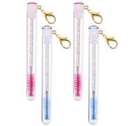 VICASKY Set 4 Pezzi Pennelli per Ciglia Portachiavi Tubi, Applicatori Trucco Professionali e Portatili per Sopracciglia e Ciglia Naturali, Strumenti Salone e Uso Quotidiano