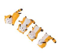 VICASKY Set 4 Statuette di Procioni in Resina per Decorazioni Torte e Giardini delle Fate Mini Decorazioni da Tavolo Vividamente Rifinite DIY e Ambienti Interni