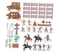 VICASKY Set 43 Pezzi Figure di Simulazione Miniature Cowboy in Plastica per Ragazzo Ragazza Accessori per Gioco di Ruolo e Decorazione in Scena Agricola