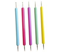 VICASKY Set 5 Pezzi Strumenti per Nail Art Dotting Tools in Plastico Colore Assortito, Design Elegante e Comodo da Usare per Decorazioni Unghie Fai da Te Manicure