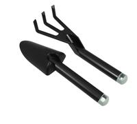 VICASKY Set Attrezzi da Giardino Piccola Pala in Plastica e Rastrello a 3 Denti, , Pp Nero, per Piante, , Giardinaggio in Cortile e Outdoor