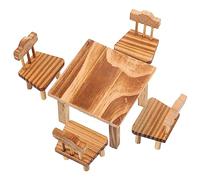 VICASKY Set cinese ornamenti mobili Mini mobili tavolo sedia arredamento bambù