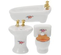VICASKY Set completo per la casa delle bambole bagno in miniatura doccia WC e lavandino scala 112 mini modello