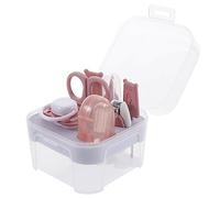 VICASKY Set Cura Unghie Bebè Nails Clipper, Forbice, Lima e Pinzetta, Plastico e Metallo, per Neomamma e Toddler, Rosa