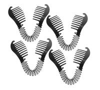 VICASKY Set Da 4 Pettini a Banana Pieghevoli Intrecciati in Plastica Nera, Clip Per Chioma Flessibili Per Donne, Accessori Portatili Per Styling e Raccolti Laterali
