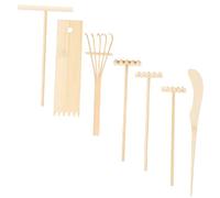 VICASKY Set da 7 pezzi Zen Mini rastrello in legno paesaggio rastrello in miniatura per la scrivania rastrello decorativo