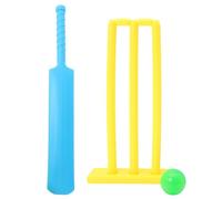 VICASKY Set da Cricket per Unisex in Plastica Resistente Palline Colorate Casuali Mazza e Ceppi Portatili per Gioco Sportivo Interattivo all’Aperto e Allenamento Colore Colore Casuale