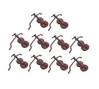 VICASKY Set di 10 mini violino in scatola, piccoli gioielli per la visualizzazione della scrivania, statua di violino per la decorazione dell'ufficio