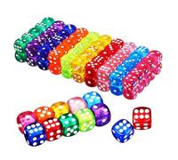 VICASKY Set di 100 dadi colorati in mini cubo colori per giochi da tavolo e aula con pratica scatola e bordi arrotondati per un piacere di gioco sicuro