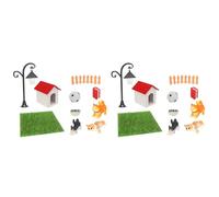 VICASKY Set di 2 animali da giardino in miniatura decorazione casa delle bambole realistica in miniatura ornamenti per animali domestici per paesaggio giardino mini accessori per la casa per il design